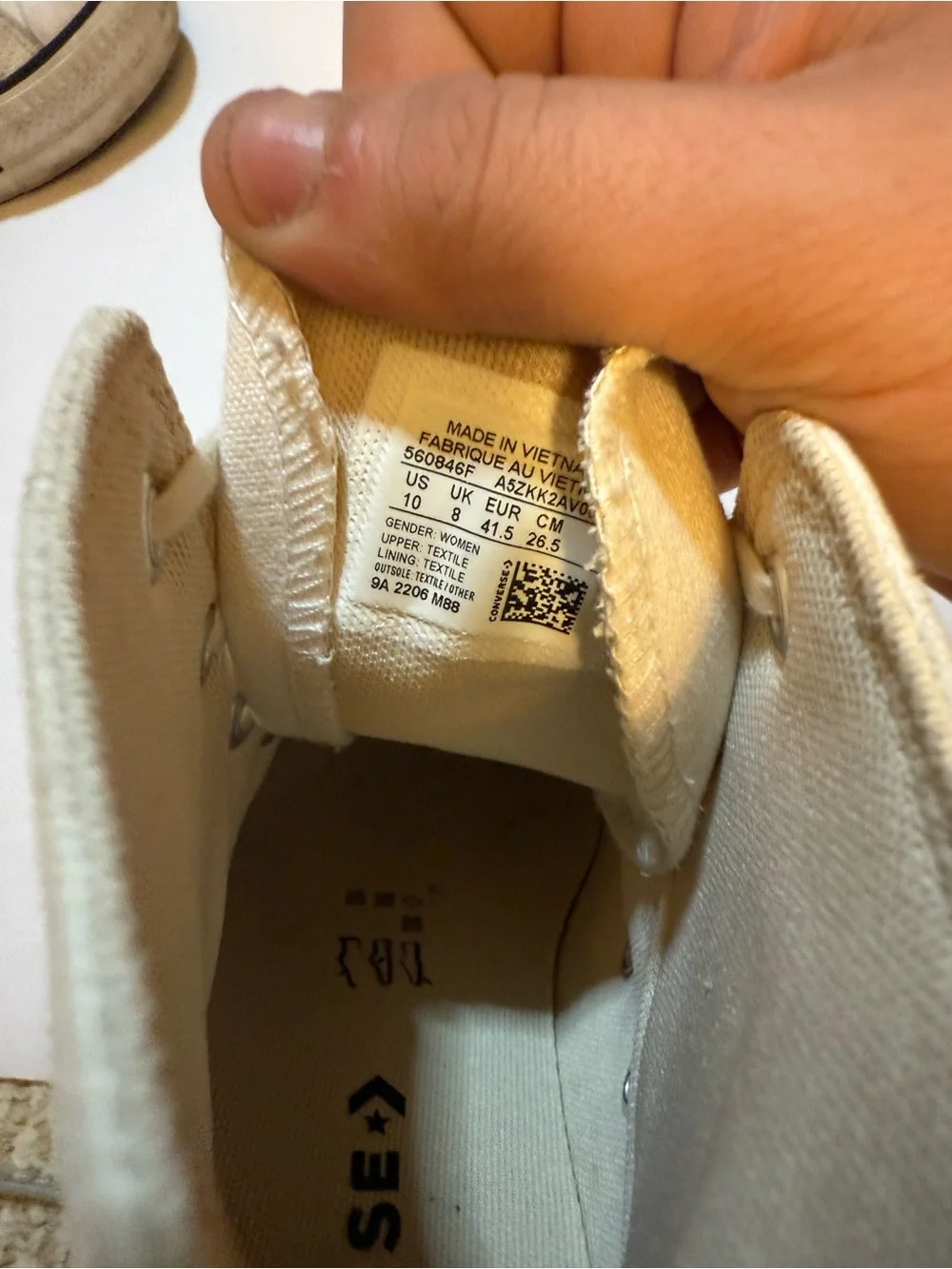 Beat up Converse High Top Sneakers in Tan Canvas - Picture 6 of 7